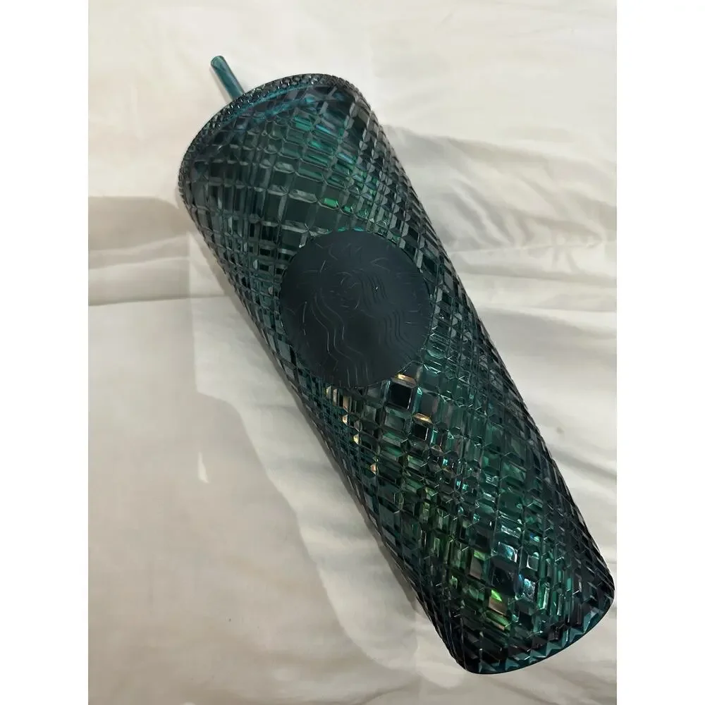 Starbucks Cold Drink Cup Diamond Studded Tumbler 24oz - Green